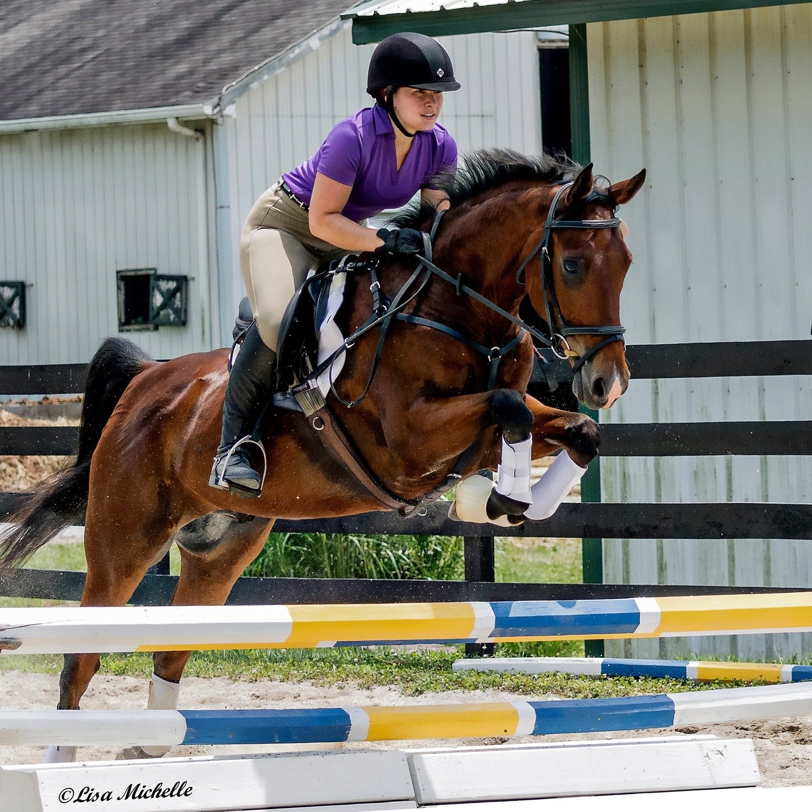 Rachel Kelley and her beloved Saddlebred, George, competing in eventing.