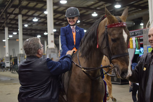 UPHA Exceptional Challenge Cup National Champion Maddie Patterson wanted to meeet actor and Saddlebred exhibitor William Shatner and got the chance on the walk back from her class.