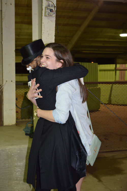 Kate Ramsower was congratulated after her Saddle Seat Equitation Championship win.