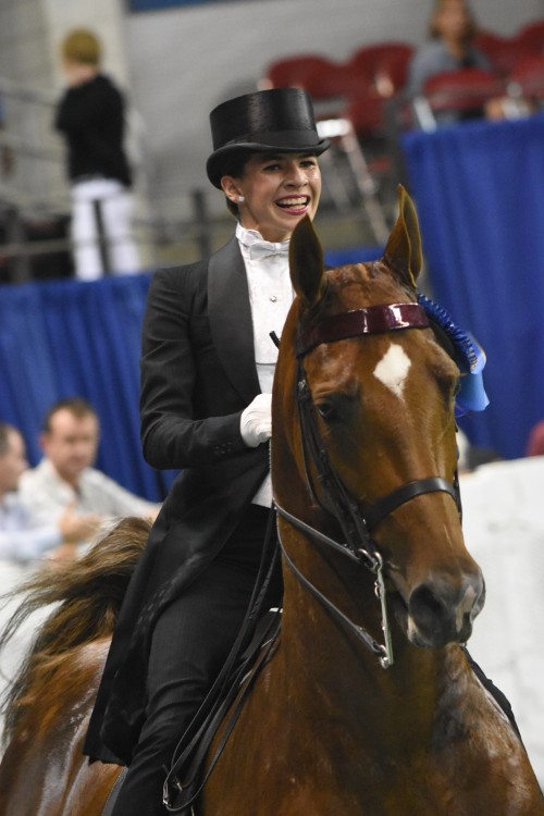 Isabella Privitera won the Saddle Seat Equitation 13 13 Years Old qualifier and then went on to take the Junior Equitation Worlds Champion of Champion honors