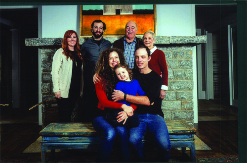 Vicki with her family. In front, her son Sam and daughter-in-law Abbie with granddaughter Anna. In back, Vicki and Sam with son Danny and daughter-in-law Tara. 