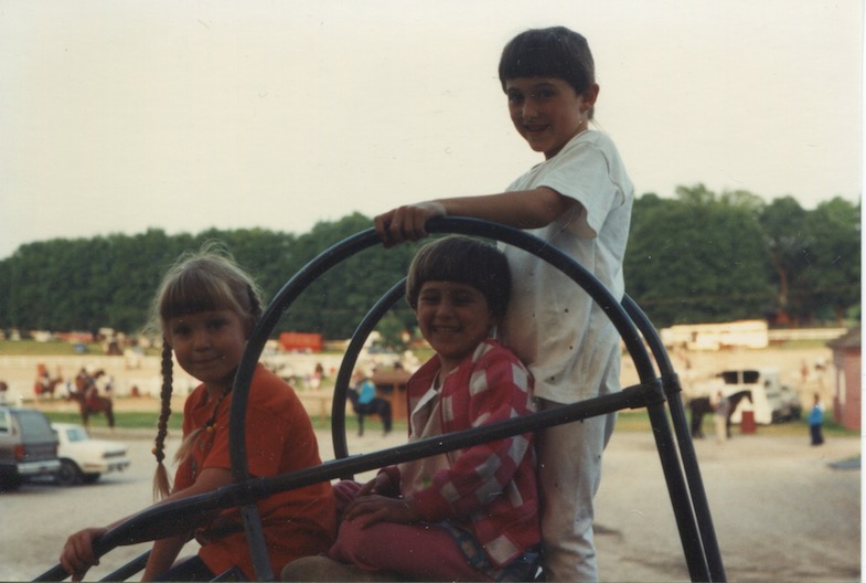 Cassi Wentz, Allie Layos and Katy (Layos) Anderson enjoying the Quentin playground in the early '90s.