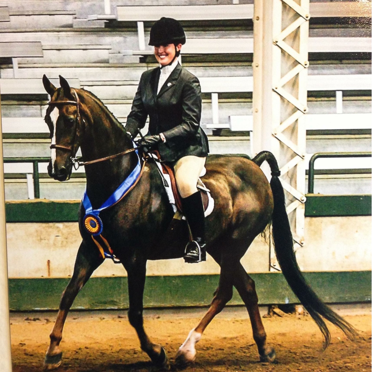 Caraman and I, taking one of his many hunt seat victory passes. Photo by Cool Shot Photography.